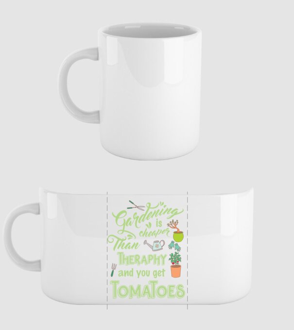 Gardening is cheaper than theraphy model alb pe tricou