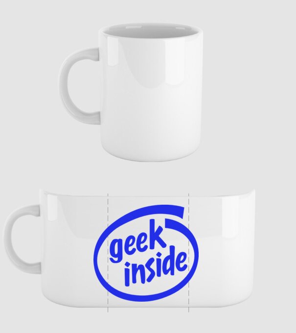 Geek inside model alb pe tricou