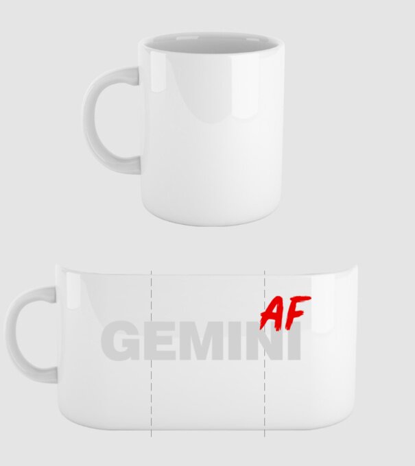 GEMINI as fuck model alb pe tricou