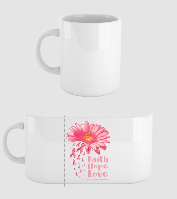 Gerbera faith hope love model alb pe tricou
