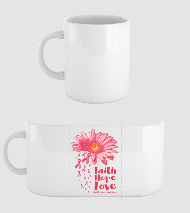 Gerbera faith hope love model alb pe tricou
