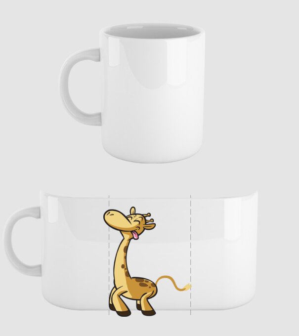 Giraffe model alb pe tricou