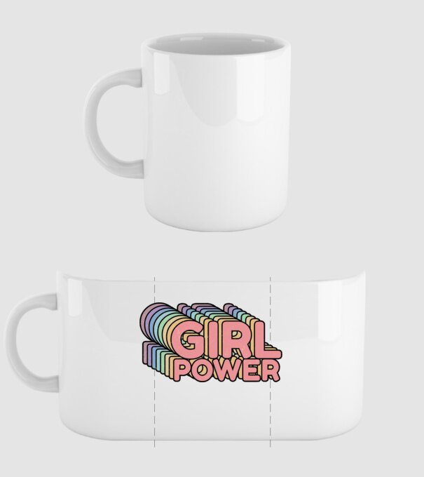 Girl power model alb pe tricou