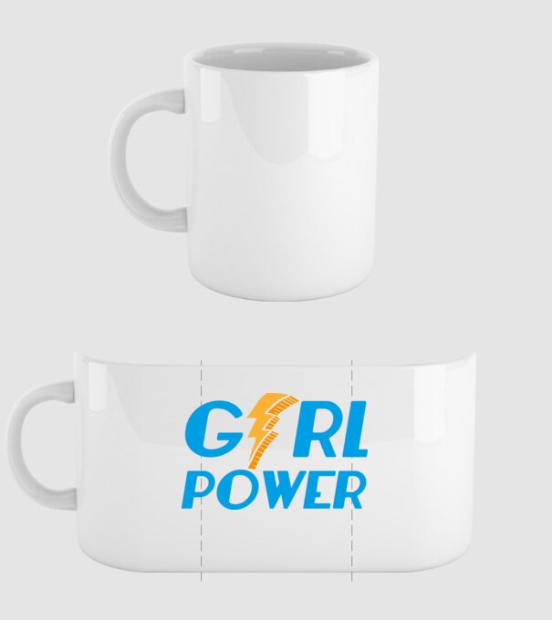 GirlPower model alb pe tricou