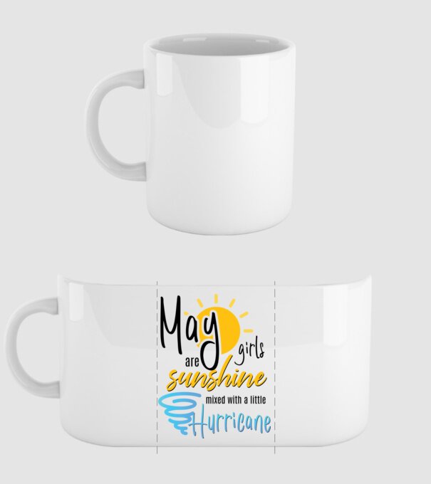 May Girls are Sunshine mixed with a little Hurricane model alb pe tricou
