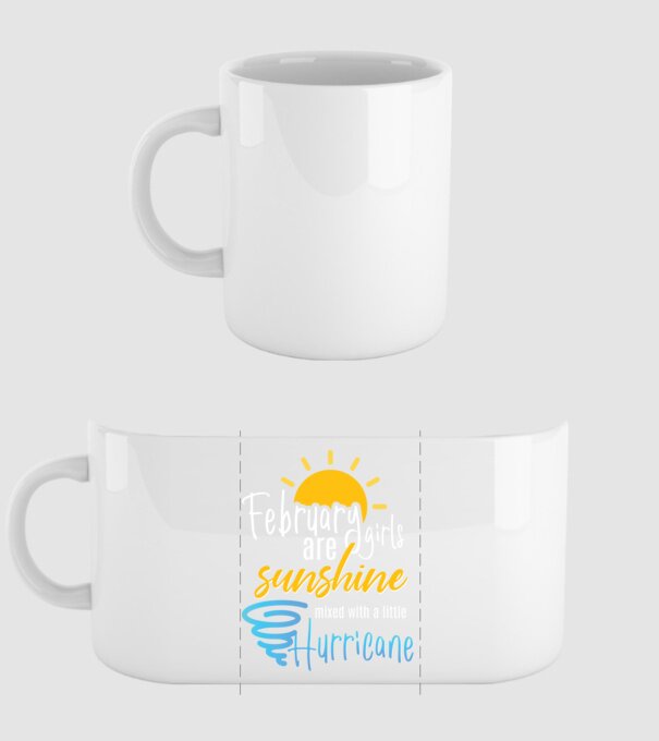 February Girls are Sunshine mixed with a little Hurricane model alb pe tricou