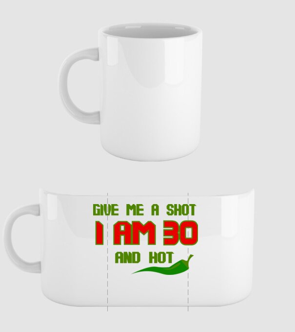 Give me a shot - 30 model alb pe tricou
