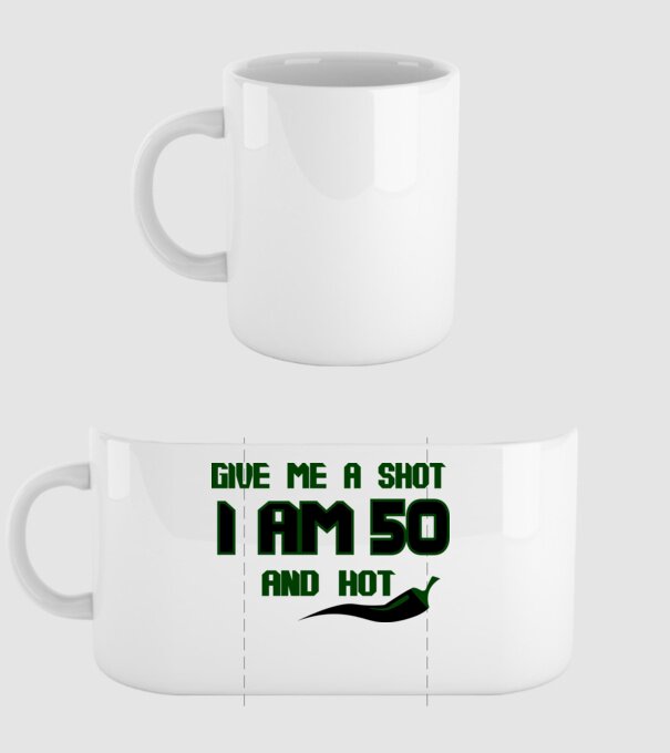 Give me a shot - 60 model alb pe tricou