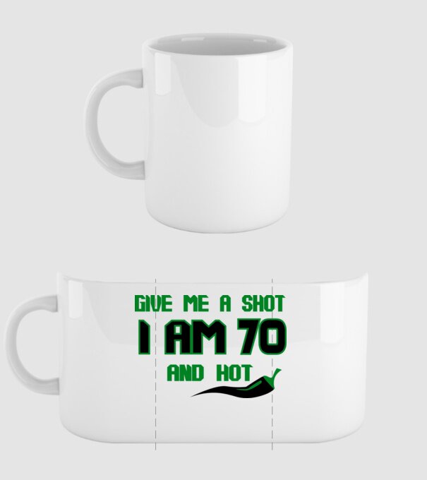 Give me a shot - 70 model alb pe tricou