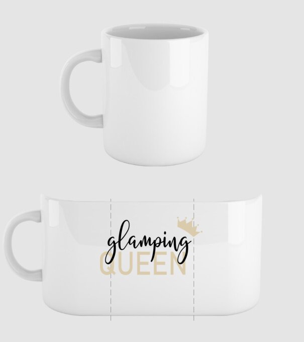 Glamping queen model alb pe tricou