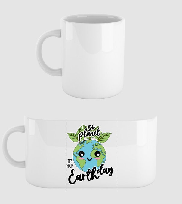 Go planet its your earth day model alb pe tricou