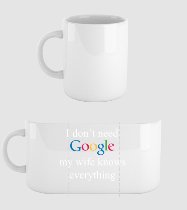 Google wife model alb pe tricou