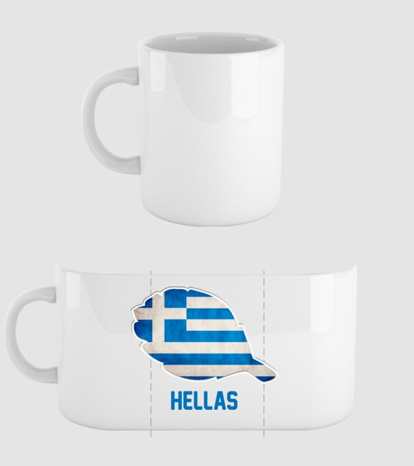 Steag grecesc model alb pe tricou