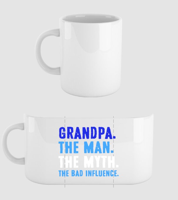 Grandpa, the bad influence model alb pe tricou