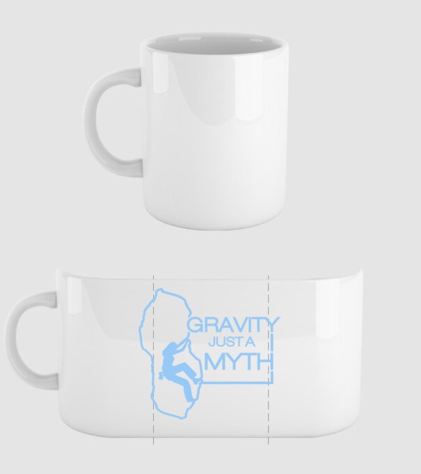 Gravity just a myth model alb pe tricou