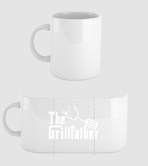 GrillFather model alb pe tricou