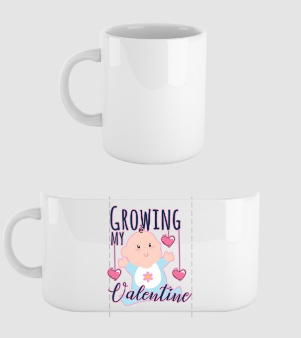Growing my Valentine model alb pe tricou