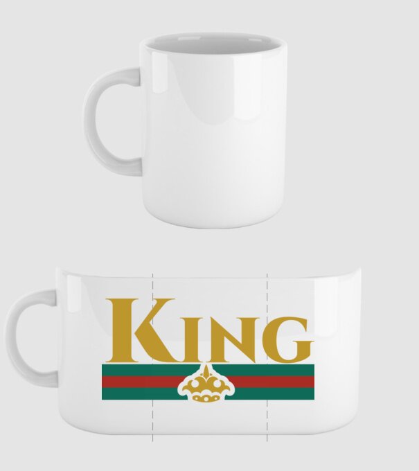 Gucci king model alb pe tricou
