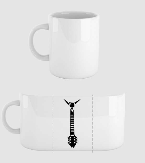 Guitar Tie model alb pe tricou