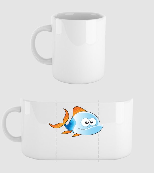 Fish model alb pe tricou
