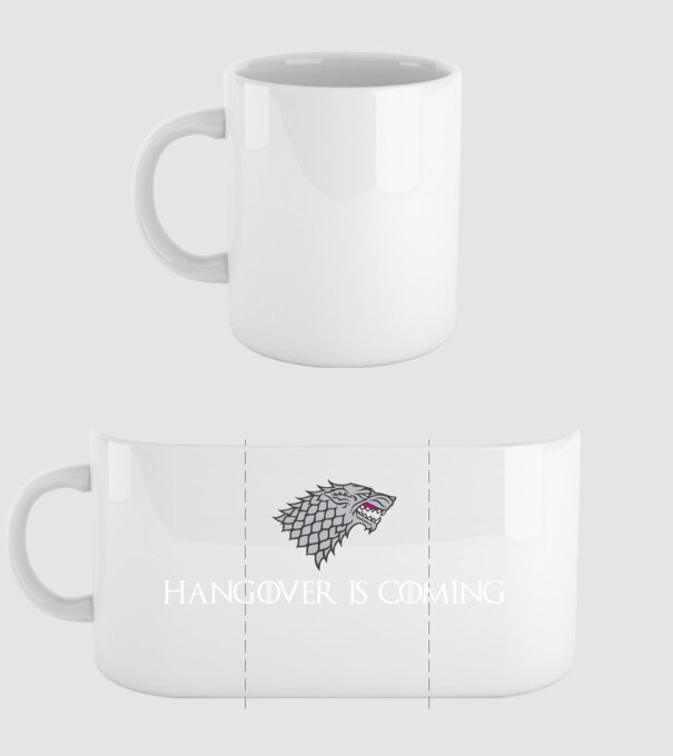 Hangover is coming model alb pe tricou