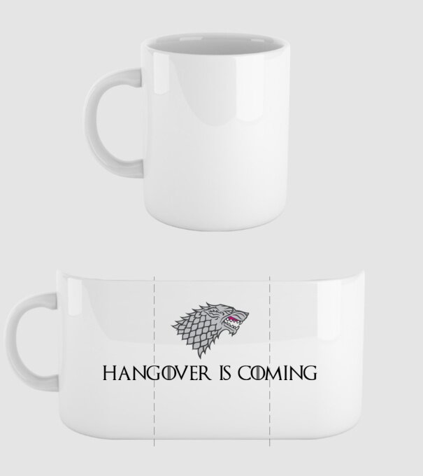 Hangover is coming model alb pe tricou