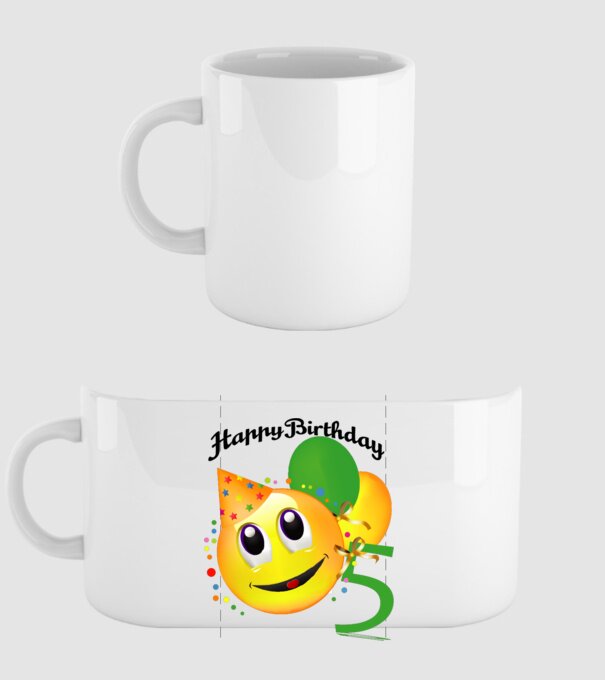 happy birthday 5th model alb pe tricou