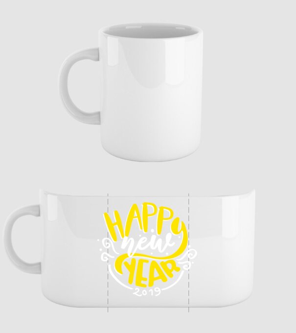 Happy new 2019 model alb pe tricou