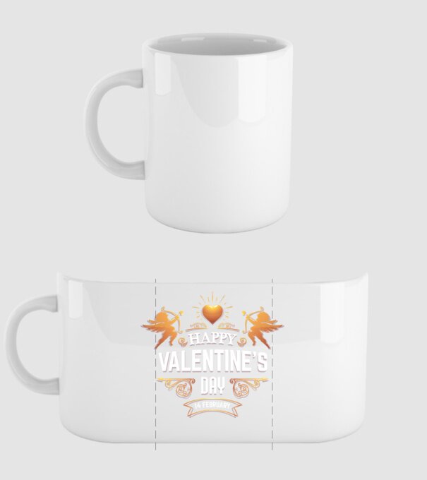 'Happy Valentine''s Day!' model alb pe tricou