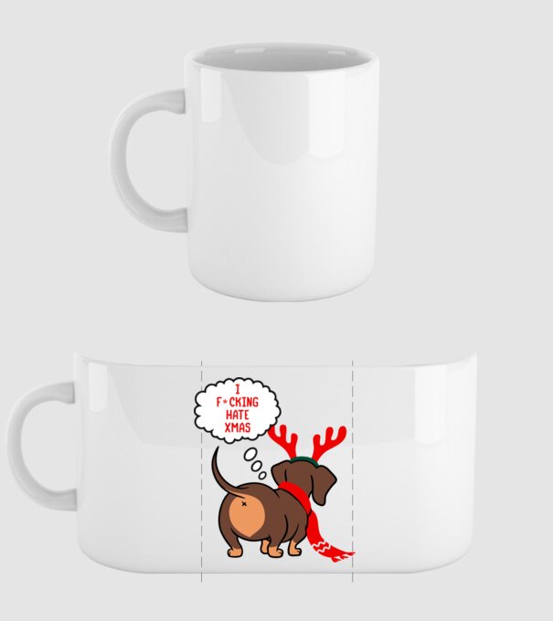 Hate Xmas model alb pe tricou