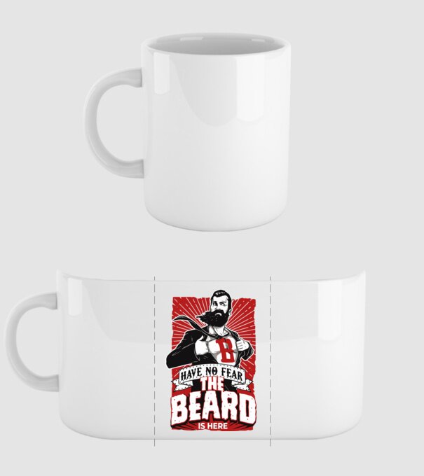 Have no fear the beard is here model alb pe tricou