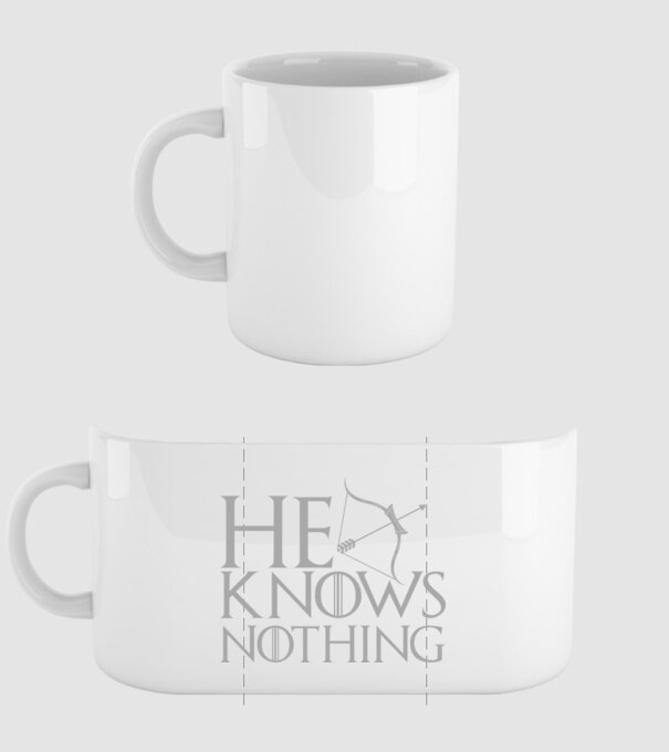 Cuplu He knows nothing model alb pe tricou