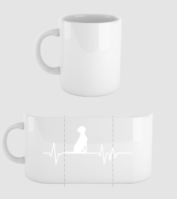 Heartbeat silueta Vijla model alb pe tricou