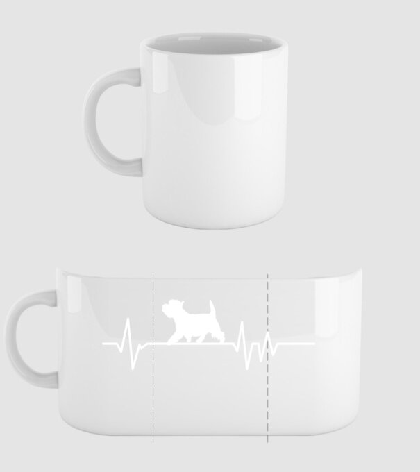 Heartbeat silueta Westie model alb pe tricou