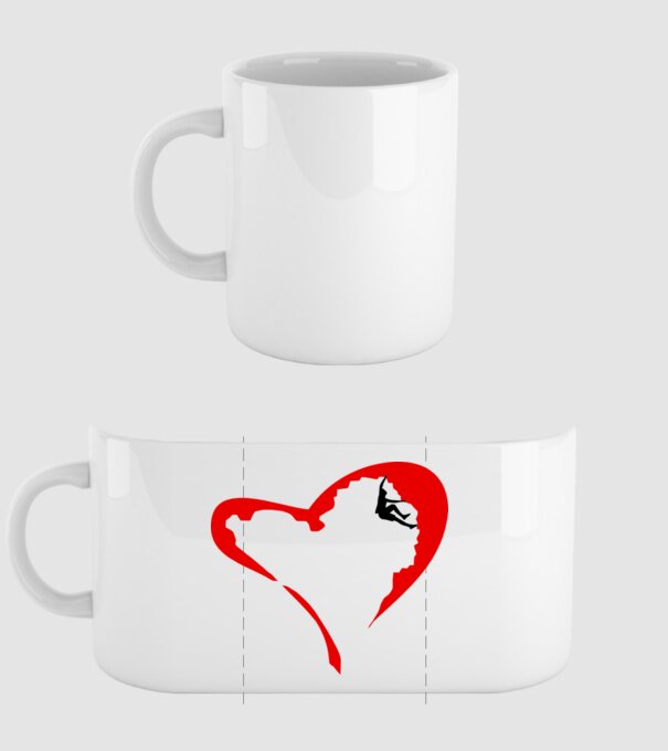 heartclimb model alb pe tricou