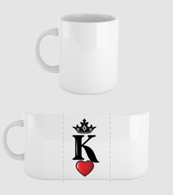 Cuplu HeartKing model alb pe tricou