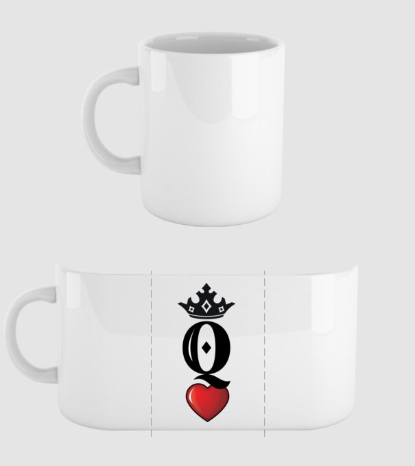 Cuplu HeartQueen model alb pe tricou