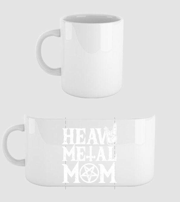Heavy Metal Mom model alb pe tricou