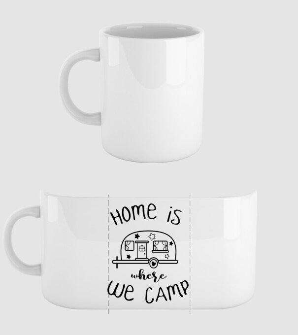 home is where we camp model alb pe tricou