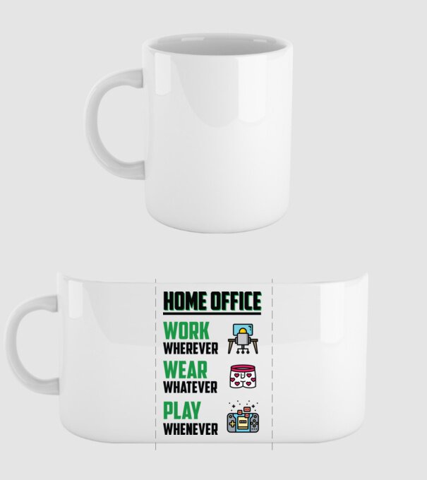 Home office model alb pe tricou
