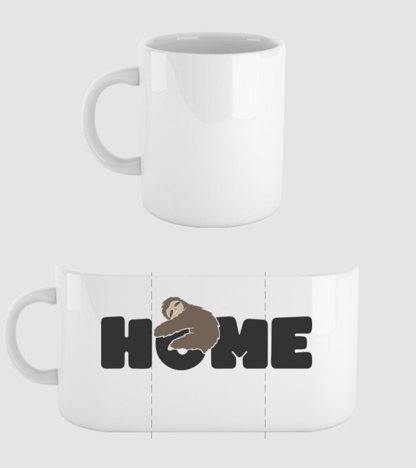 Home Sloth model alb pe tricou