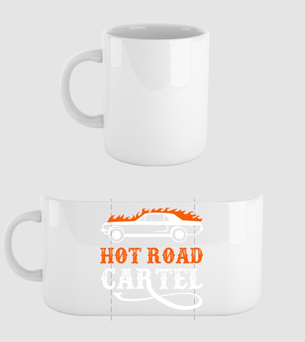 Hot road cartel model alb pe tricou