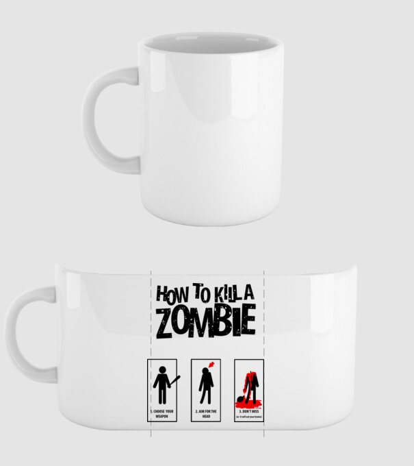 How to kill a zombie model alb pe tricou