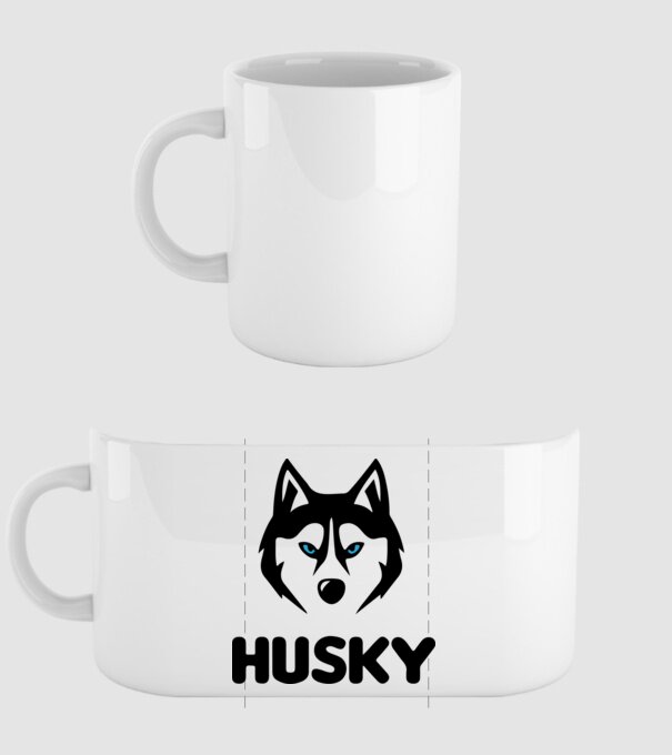 Husky băiat model alb pe tricou