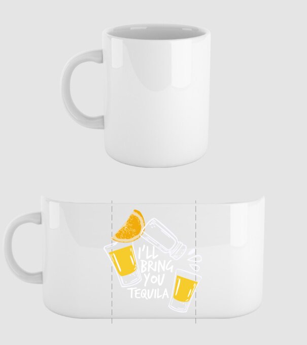 'I''ll bring you tequila' model alb pe tricou