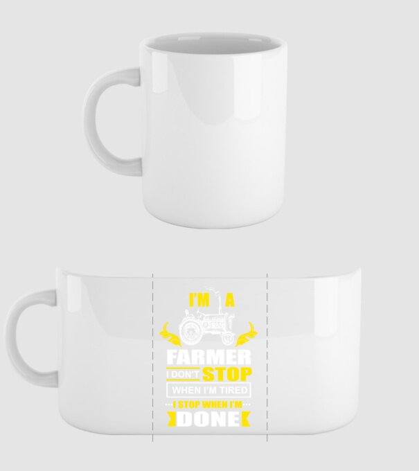 'I''m a farmer, i don''t stop when i''m tired' model alb pe tricou