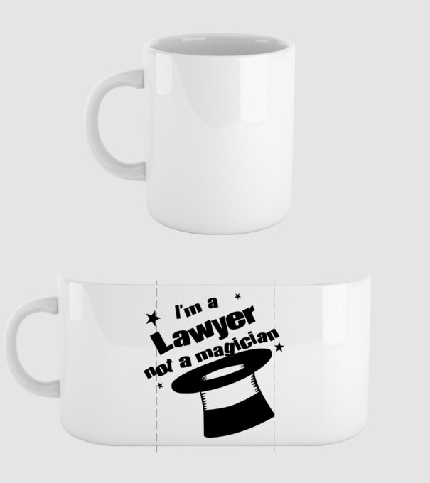 'I''m a lawyer not a magician' model alb pe tricou