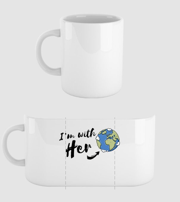 'i''m with her' model alb pe tricou