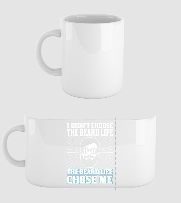 'I didn''t choose the beard life' model alb pe tricou