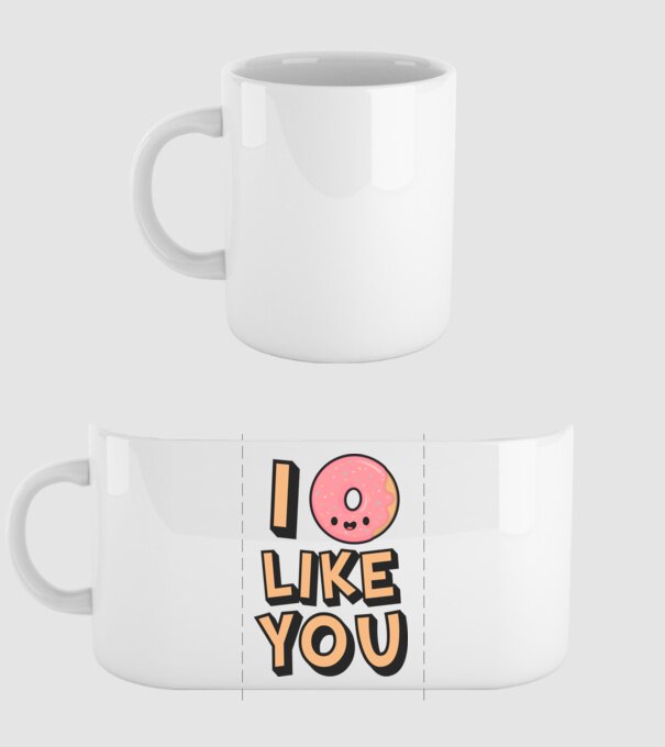 I donut like you model alb pe tricou